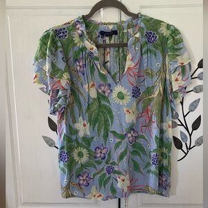 RACHEL Rachel Roy Blue Floral Blouse